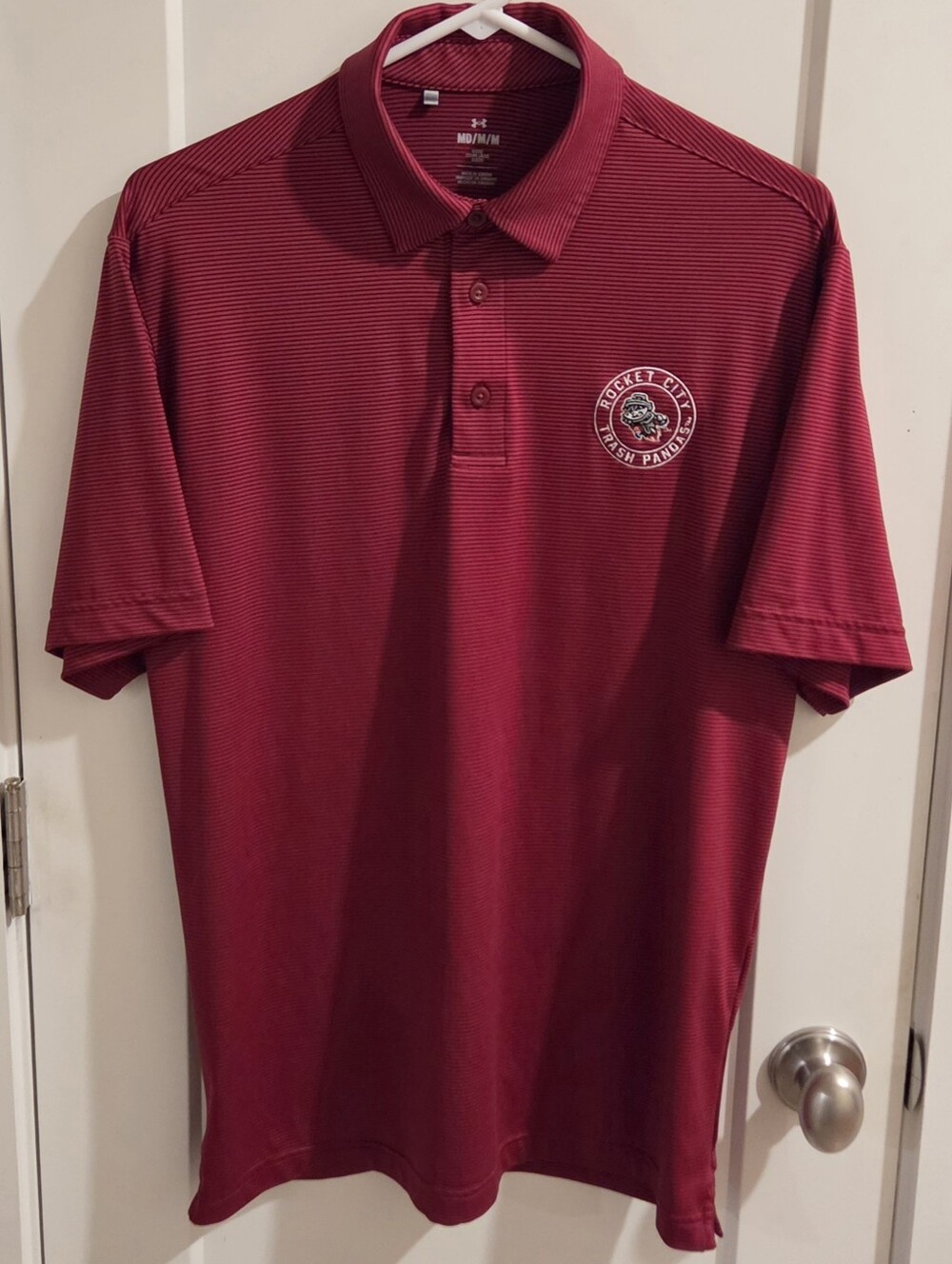 Under Armour Rocket City Trash Pandas MiLB Striped Polo Shirt - Size Medium